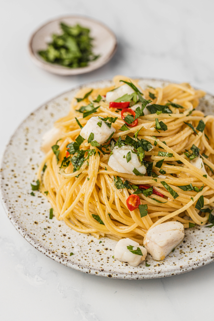 Spaghetti Aglio Olio e Pepperoncino | Aquna Sustainable Murray Cod