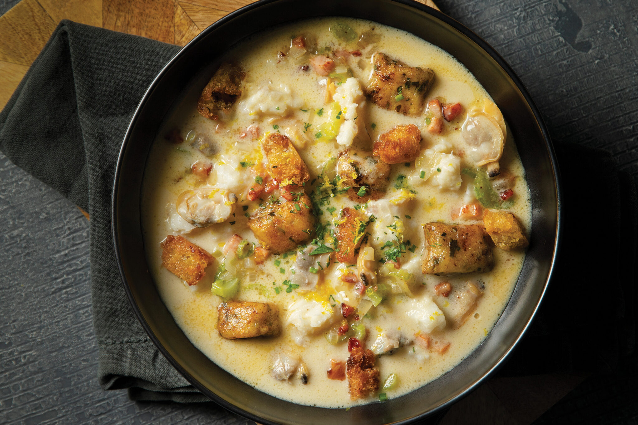 HESTON BLUMENTHAL’S AQUNA COD AND CLAM CHOWDER